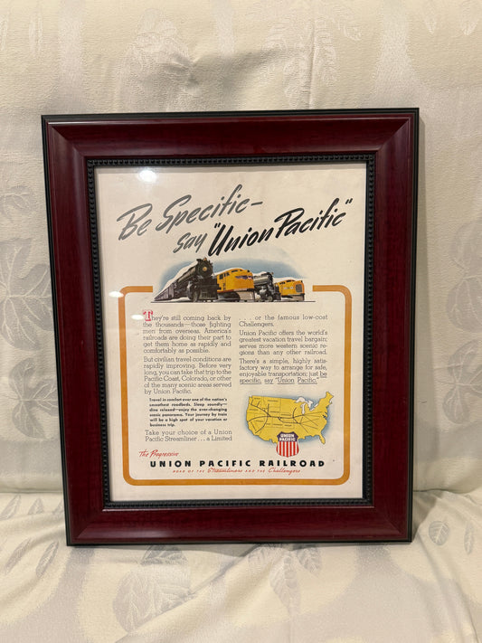 📰 Vintage Union Pacific Advertisement (Framed)