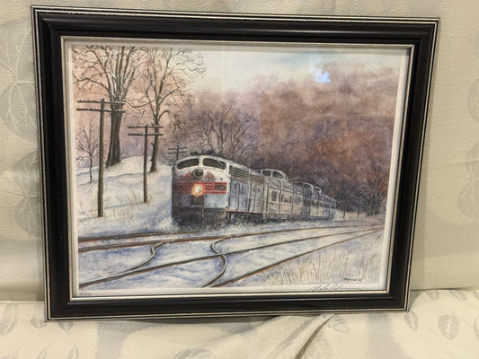 ❄️ Burlington Zephyr in Winter – Limited Edition Print