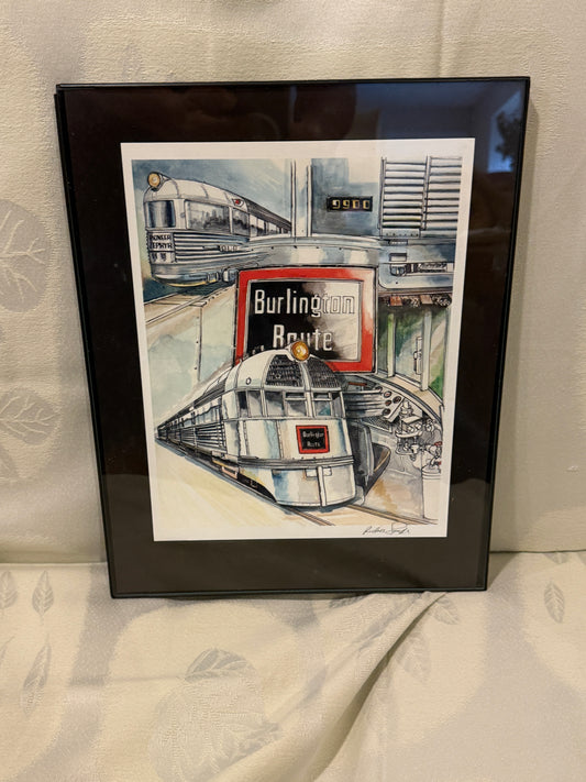 🛤️ Burlington Route Montage – Watercolor Tribute