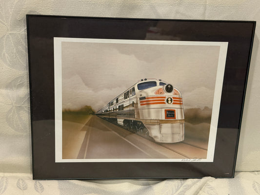 🚆 Burlington Route Zephyr – Streamlined Diesel Print