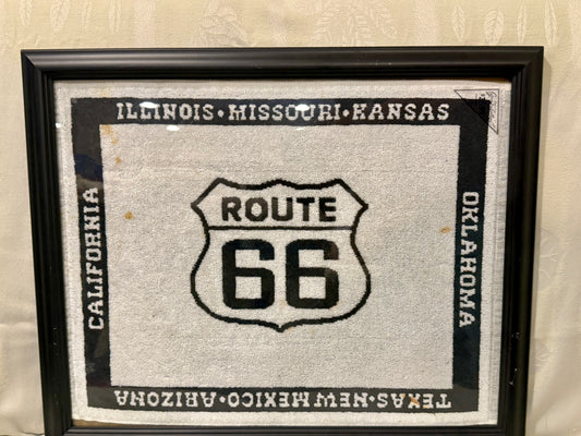 Route 66 Needlepoint “The Mother Road” Tribute Framed Textile Art
