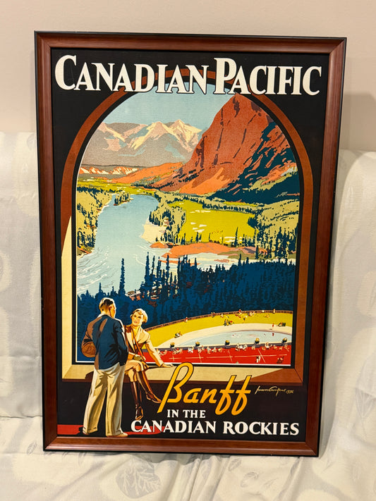 🏔️ Framed Poster – Banff in the Canadian Rockies Canadian Pacific Railway – Vintage Travel Advertisement