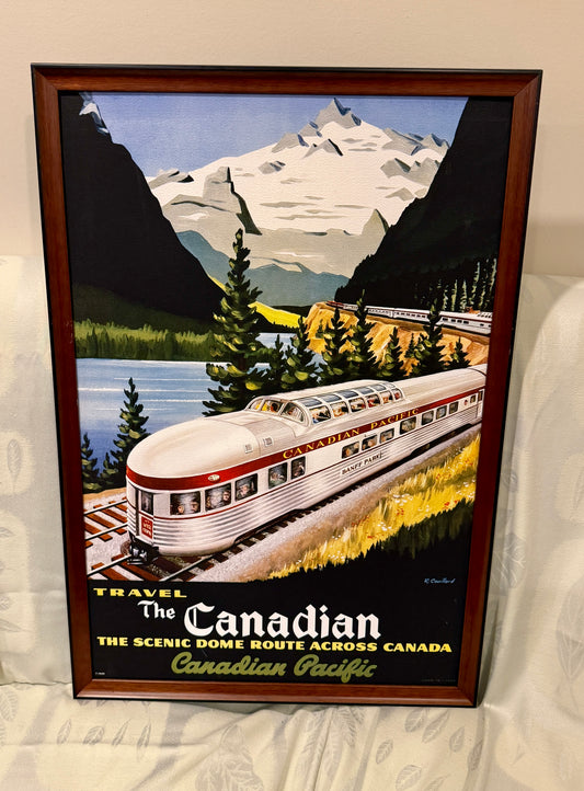 🚞 Framed Poster – The Canadian: Scenic Dome Route Across Canada Canadian Pacific Railway – Banff Park Dome Car