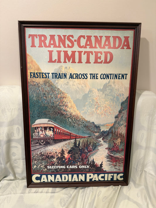 🚞 Framed Poster – Trans-Canada Limited: Fastest Train Across the Continent Canadian Pacific Railway – Vintage-Style Travel Advertisement